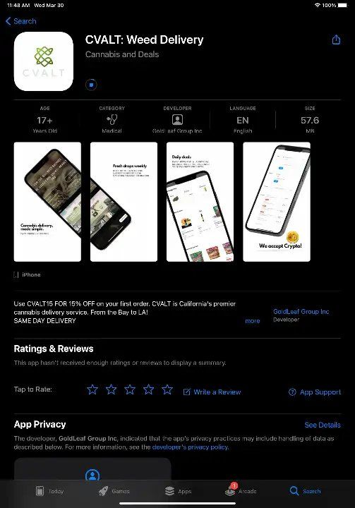 CVALT app store listing