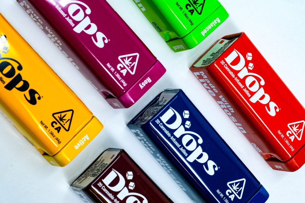 Row of colourful product tins