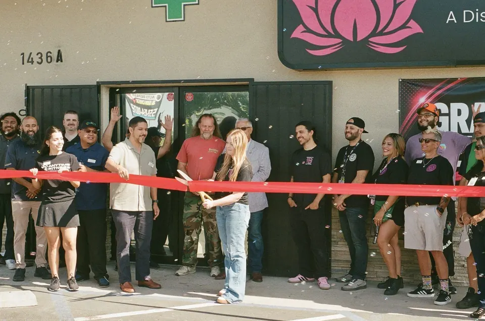 Premium Blossom ribbon cutting, shot on 35mm