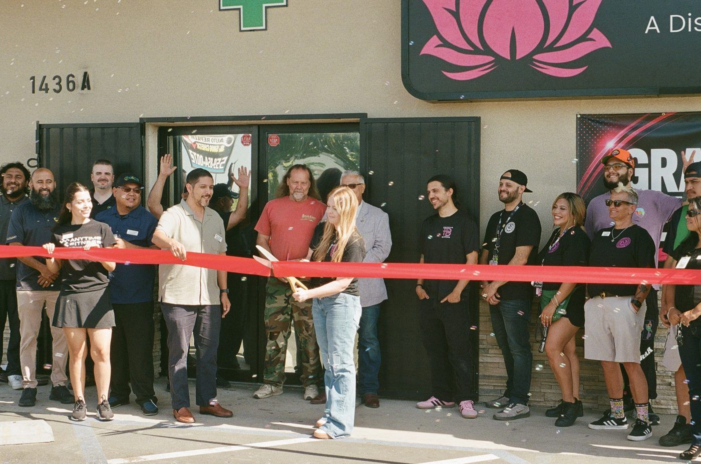 Ribbon cutting, shot on 35mm
